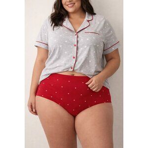 Auden Red Heart size 1X (18) NEW Invisible Edge No-show Brief Panty